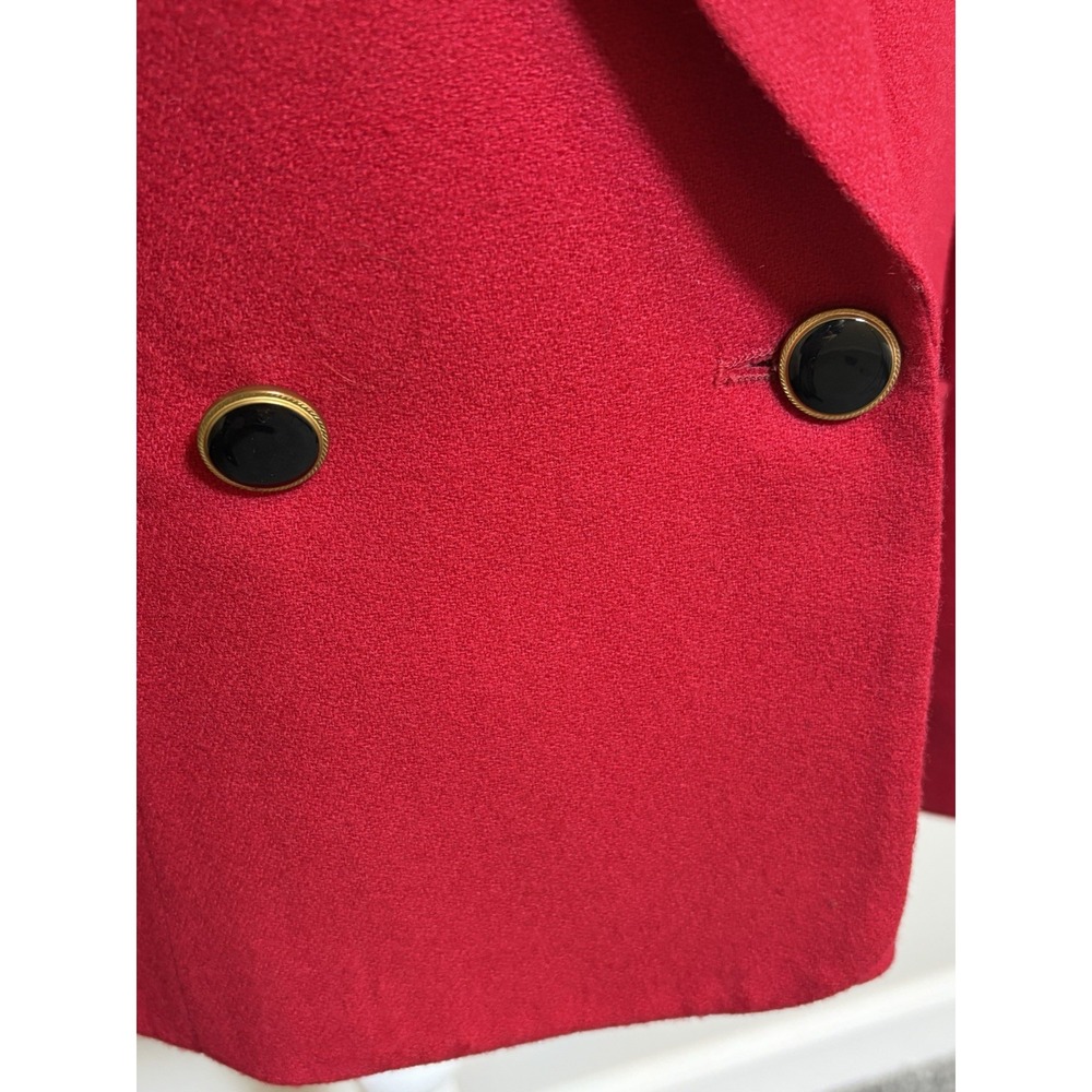 Vtg Pendleton Red Virgin Wool Riding Jacket~Sz 8~Velvet Collar Tailored Luxury - Picture 8 of 16